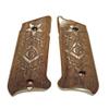 Walnut Masonic Ruger Mark IV Compatible Grips view 1