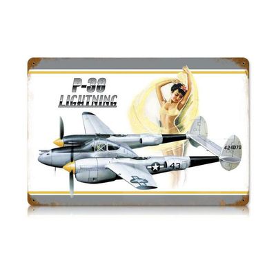 P-38 Bikini Vintage Sign 12X18