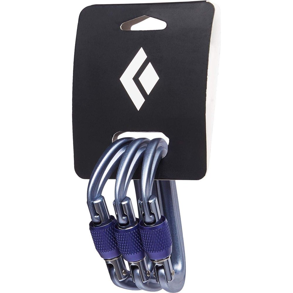 BLACK DIAMOND LiteForge Screwgate Carabiner 3 Pack | Lightweight Lockers | Keylock Nose | Secure Climbing Carabiners