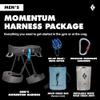 BLACK DIAMOND Mens Momentum Harness Package | Harness, Belay Device, Locking Carabiner & Chalk Bag | Anthracite | Extra Small view 2