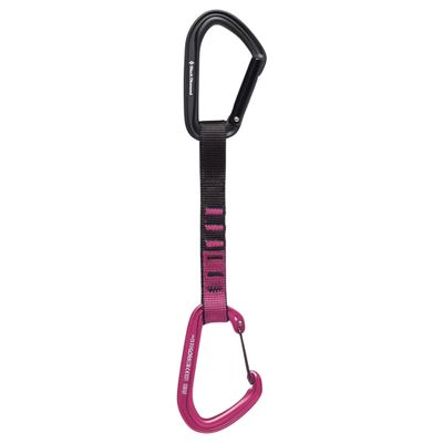 BLACK DIAMOND HotForge Hybrid Quickdraw | Keylock Top & Wiregate Bottom | Durable Nylon Dogbone | Sport & Trad Rock Climbing Draw | Ultra Pink | 12 cm