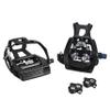 BV Bike Pedals Shimano SPD/Look Delta Compatible 9/16'' with Toe Clips - Peloton Pedals for Regular Shoes - Toe Cages for Peloton Bike - Exercise Bike Pedals - Universal Fit Bicycle Pedal view 1