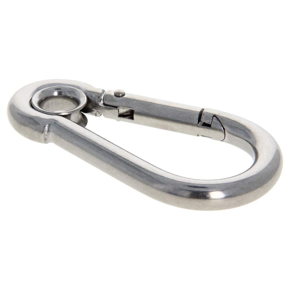 MroMax Carabiner Snap Hook, 3.52"/89.45mm 304 Stainless Steel Carabiner Spring Snap Link Hook Clip Keychain 3Pcs