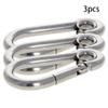MroMax Carabiner Snap Hook, 3.52"/89.45mm 304 Stainless Steel Carabiner Spring Snap Link Hook Clip Keychain 3Pcs view 2