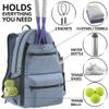 Athletico City Tennis Bag - Tennis Backpack for Men & Women Holds 2 Rackets & Shoes - Bags With Racquet Holder For Tennis, Pickleball, Squash & Badminton - Women's (Gray) view 4