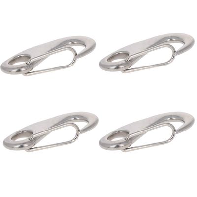 MroMax Carabiner Snap Hook, 304 Stainless Steel Spring Gate Snap Hook Clip 100mm/3.94" Length Marine Grade Lobster Claw, 4pcs