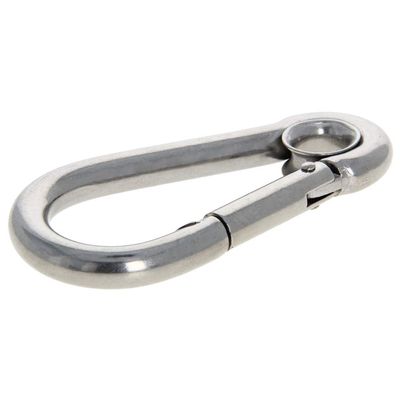 MroMax Carabiner Snap Hook, 3.97"/100.8mm 304 Stainless Steel Carabiner Spring Snap Link Hook Clip Keychain 7Pcs