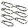 MroMax Carabiner Snap Hook, 3.97"/100.8mm 304 Stainless Steel Carabiner Spring Snap Link Hook Clip Keychain 7Pcs view 3