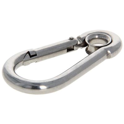MroMax Carabiner Snap Hook, 3.16"/80.3mm 304 Stainless Steel Carabiner Spring Snap Link Hook Clip Keychain 10Pcs