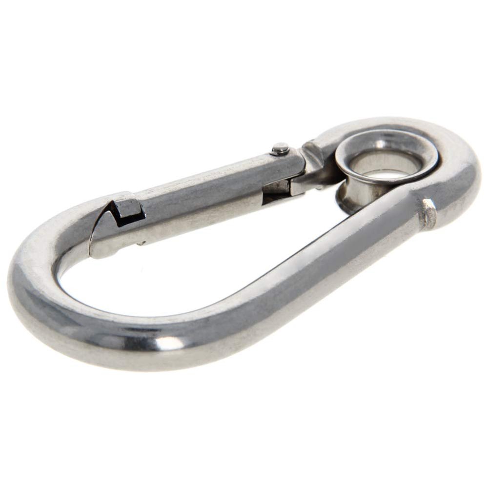 MroMax Carabiner Snap Hook, 3.16"/80.3mm 304 Stainless Steel Carabiner Spring Snap Link Hook Clip Keychain 10Pcs