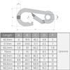 MroMax Carabiner Snap Hook, 1.59"/40.3mm 304 Stainless Steel Carabiner Spring Snap Link Hook Clip Keychain 7Pcs view 3