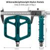 Rock BROS Mountain Bike Pedals Nylon Composite Bearing 9/16" MTB Bicycle Pedals with Wide Flat Platform Blue view 2