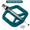 Rock BROS Mountain Bike Pedals Nylon Composite Bearing 9/16" MTB Bicycle Pedals with Wide Flat Platform Blue view 3