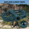 Rock BROS Mountain Bike Pedals Nylon Composite Bearing 9/16" MTB Bicycle Pedals with Wide Flat Platform Blue view 4