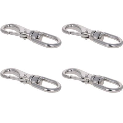 MroMax Eye Hook,304 Stainless Steel 0# Carabiner Lock Boat Clip Hook 2.56" Length, 3pcs