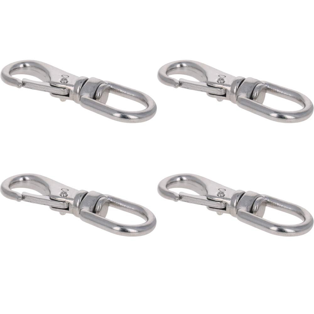 MroMax Eye Hook,304 Stainless Steel 0# Carabiner Lock Boat Clip Hook 2.56" Length, 3pcs