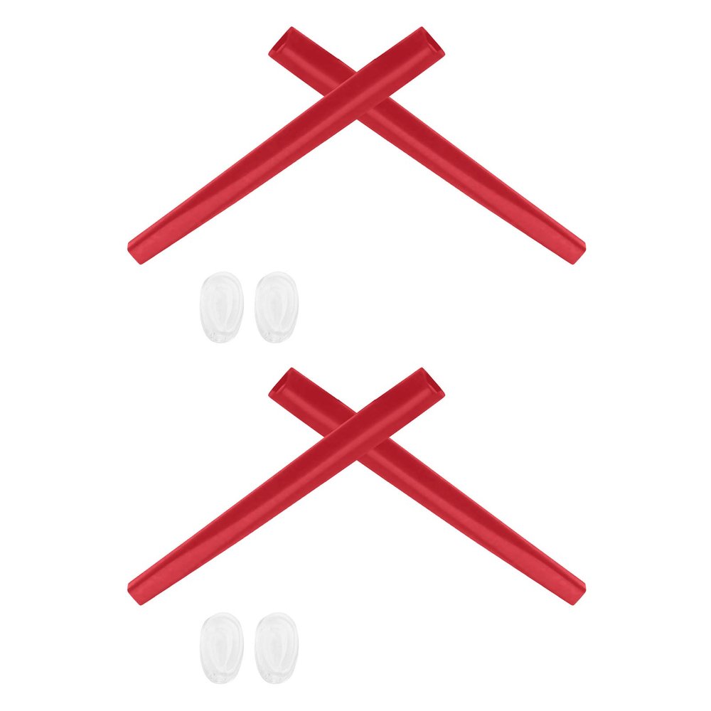 2 Pair Red Replacement Earsocks & Nosepieces Kits for Oakley Deviation OO4061