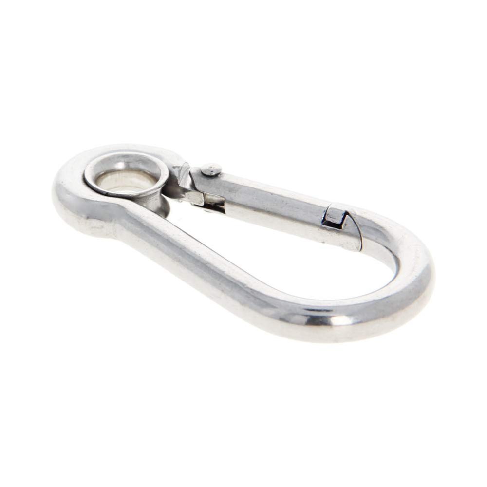 MroMax Carabiner Snap Hook, 2.01"/51.1mm 304 Stainless Steel Carabiner Spring Snap Link Hook Clip Keychain 5Pcs