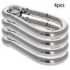 MroMax Carabiner Snap Hook, 3.97"/100.8mm 304 Stainless Steel Carabiner Spring Snap Link Hook Clip Keychain 4Pcs view 2