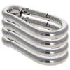 MroMax Carabiner Snap Hook, 3.97"/100.8mm 304 Stainless Steel Carabiner Spring Snap Link Hook Clip Keychain 4Pcs view 3