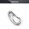 MroMax Carabiner Snap Hook, 304 Stainless Steel Spring Gate Snap Hook Clip 70mm/2.76" Length Marine Grade Lobster Claw, 3pcs view 3