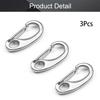 MroMax Carabiner Snap Hook, 304 Stainless Steel Spring Gate Snap Hook Clip 70mm/2.76" Length Marine Grade Lobster Claw, 3pcs view 4
