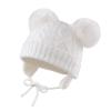 JANGANNSA Cute Knitted Boys Girls Christmas Beanie Warm Earflap Winter Hat Infant Toddler Baby Beanie 0-6Y (M, White Pompom) view 1