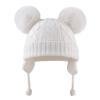 JANGANNSA Cute Knitted Boys Girls Christmas Beanie Warm Earflap Winter Hat Infant Toddler Baby Beanie 0-6Y (M, White Pompom) view 2