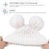 JANGANNSA Cute Knitted Boys Girls Christmas Beanie Warm Earflap Winter Hat Infant Toddler Baby Beanie 0-6Y (M, White Pompom) view 3