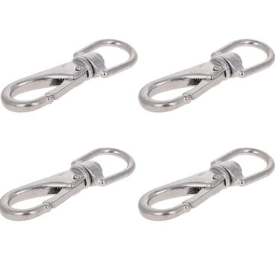 MroMax Eye Hook,304 Stainless Steel 1# Carabiner Lock Boat Clip Hook 3.27" Length, 2pcs