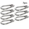 MroMax Carabiner Snap Hook, 3.52"/89.45mm 304 Stainless Steel Carabiner Spring Snap Link Hook Clip Keychain 7Pcs view 2