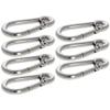 MroMax Carabiner Snap Hook, 3.52"/89.45mm 304 Stainless Steel Carabiner Spring Snap Link Hook Clip Keychain 7Pcs view 3