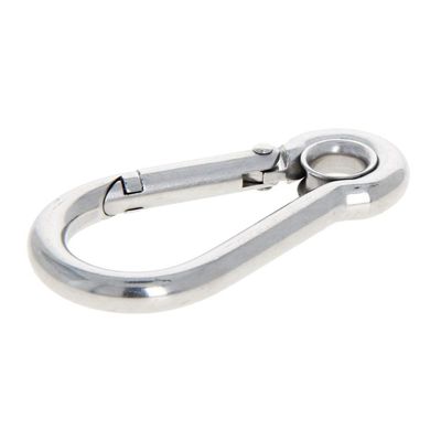MroMax Carabiner Snap Hook, 2.37"/60.2mm 304 Stainless Steel Carabiner Spring Snap Link Hook Clip Keychain 5Pcs