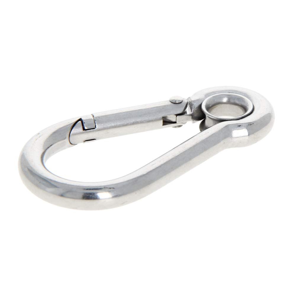 MroMax Carabiner Snap Hook, 2.37"/60.2mm 304 Stainless Steel Carabiner Spring Snap Link Hook Clip Keychain 5Pcs
