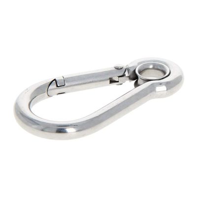 MroMax Carabiner Snap Hook, 2.37"/60.2mm 304 Stainless Steel Carabiner Spring Snap Link Hook Clip Keychain 7Pcs