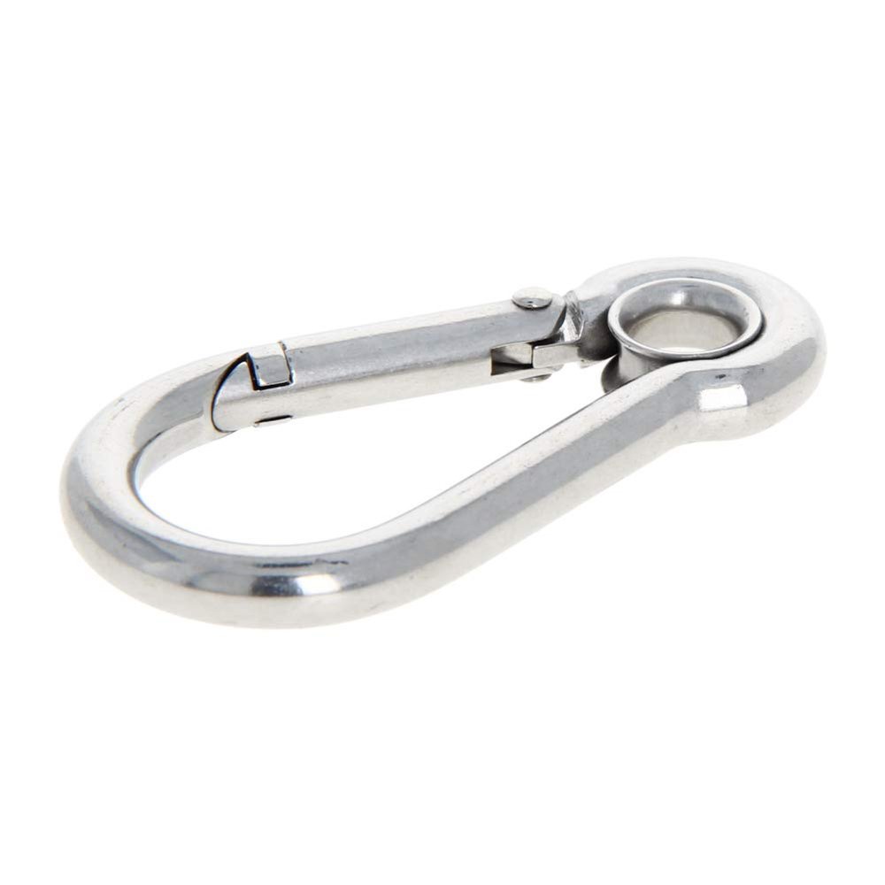 MroMax Carabiner Snap Hook, 2.37"/60.2mm 304 Stainless Steel Carabiner Spring Snap Link Hook Clip Keychain 7Pcs
