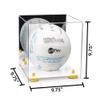 Better Display Cases Acrylic Volleyball Display Case with Mirror Case, Yellow Risers and White Base (B02/A027) view 2