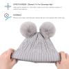 JANGANNSA Cute Knitted Boys Girls Christmas Beanie Warm Earflap Winter Hat Infant Toddler Baby Beanie 0-6Y (S, Grey Pompom) view 3