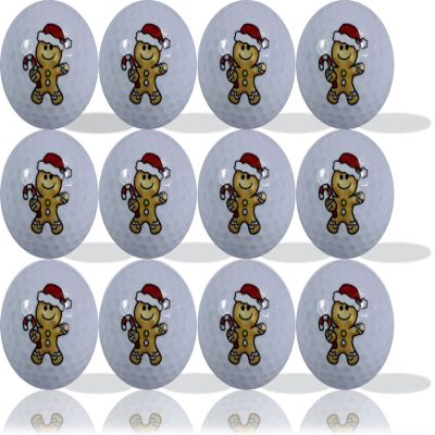 Gingerbread Imprint Novelty Golf Balls 12-Pack: Tee Off with Sweet Holiday Style and Fun!