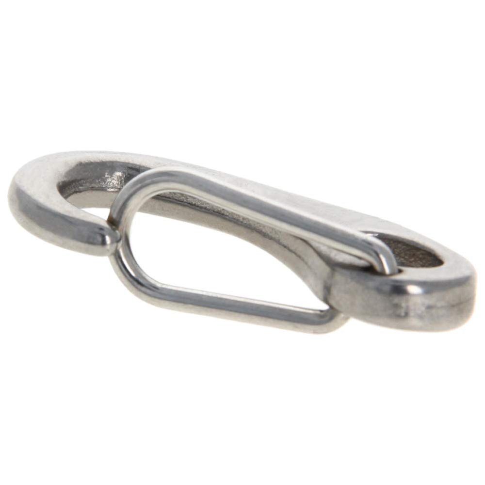 MroMax Carabiner Snap Hook, 304 Stainless Steel Spring Gate Snap Hook Clip 40mm/1.57" Length Marine Grade Lobster Claw, 5pcs
