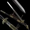 GLW Sword Dragon Tiger Double-Edged Treasured Sword Traditional Folded Pattern Steel 100% Handmade Grinding Polishing Chinese Longquan Sword Sword Jian Sharp Blade Battle Ready view 1