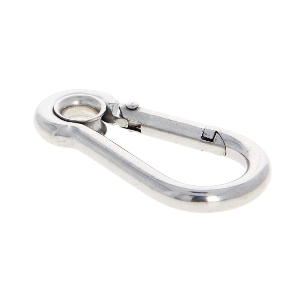 MroMax Carabiner Snap Hook, 2.01"/51.1mm 304 Stainless Steel Carabiner Spring Snap Link Hook Clip Keychain 10Pcs