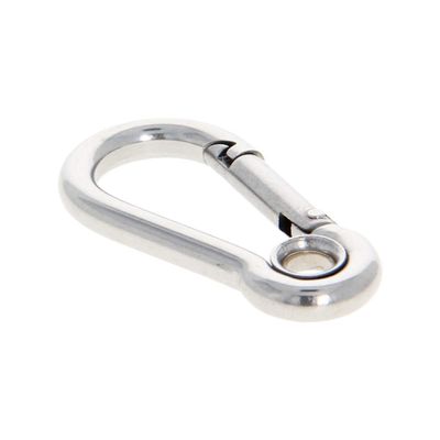 MroMax Carabiner Snap Hook, 1.59"/40.3mm 304 Stainless Steel Carabiner Spring Snap Link Hook Clip Keychain 5Pcs