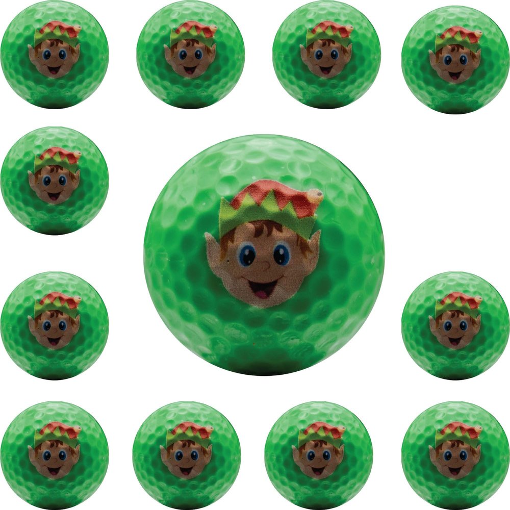Elf Imprint Novelty Golf Balls 12-Pack: Tee Off with Festive Elfin Fun