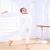 Aoylisey Girls' Full Body Long Sleeve Unitard One Piece Gymnastics Dance Bodysuits for Kids(White, S/4-6) view 3