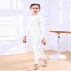 Aoylisey Girls' Full Body Long Sleeve Unitard One Piece Gymnastics Dance Bodysuits for Kids(White, S/4-6) view 4