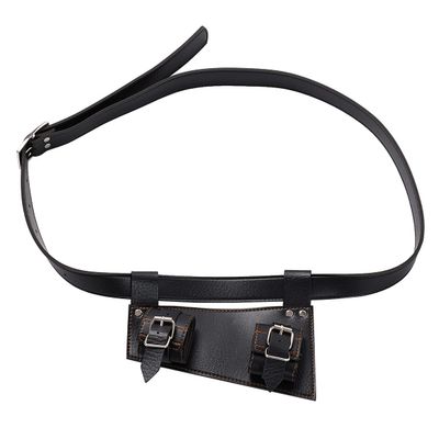 BLESSUME Medieval Two-Buckle Sword Frog Holster with Belt Rapier Scabbard Holder Belt 1pc (Black 1)