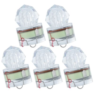 Dr.Fish 5 Pack LED Deep Drop Fishing Lights Diamond Lights Water Activate LED Lighted Lures Deep Drop Rig Fishing Flashers Hablibut Tuna Swordfish Green