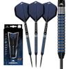 Mission Darts Nightfall | Premium 90% Tungsten Barrel Steel Tip Dart Set with Flights, Mission Griplock Stems and Case, 24g, M2, Black/Blue (D1505) view 1