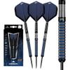 Mission Darts Nightfall | Premium 90% Tungsten Barrel Steel Tip Dart Set with Flights, Mission Griplock Stems and Case, 25g, M1, Black/Blue (D1554) view 1